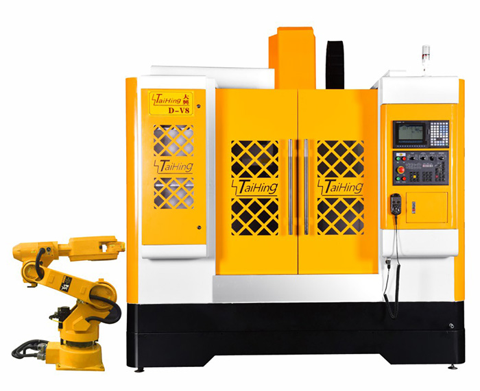 线轨机D-V8（三菱系统）—CNC850三轴线轨机(高速高精密零件立式加工中心机） （带油雾得理器） 主轴转速达18000转 ，带机械手